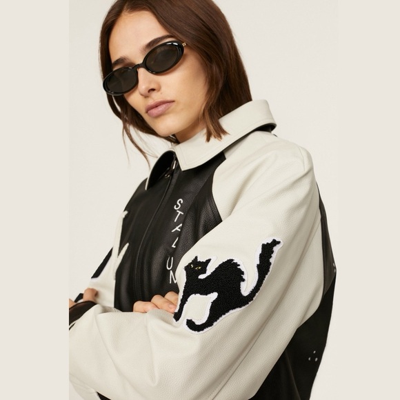 STADIUM by Stadium Good Number #8 Lucky 100% Leather Jacket MSRP$525 - Picture 6 of 16